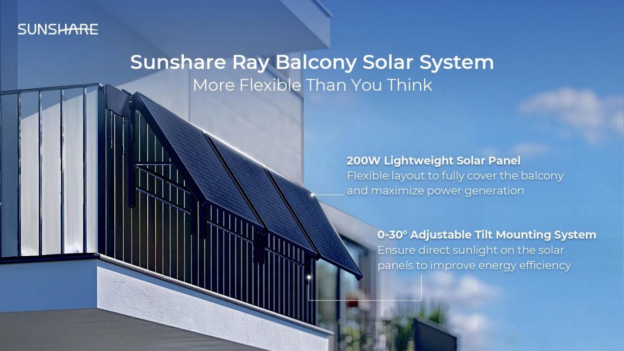 Discover the flexibility of the SunshareRay balcony solar system!