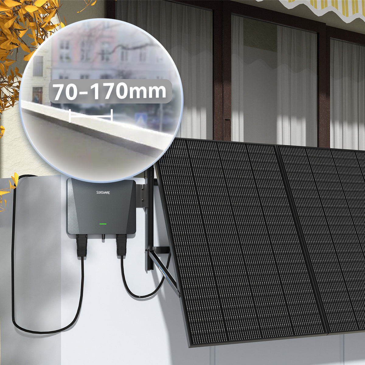 Concrete Balcony Solar System 800W with Adjustable Bracket